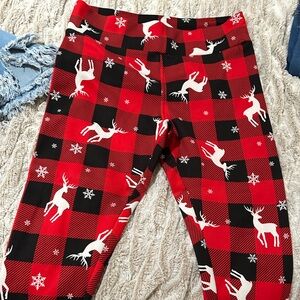 No Boundaries Red and Black Plaid Leggings